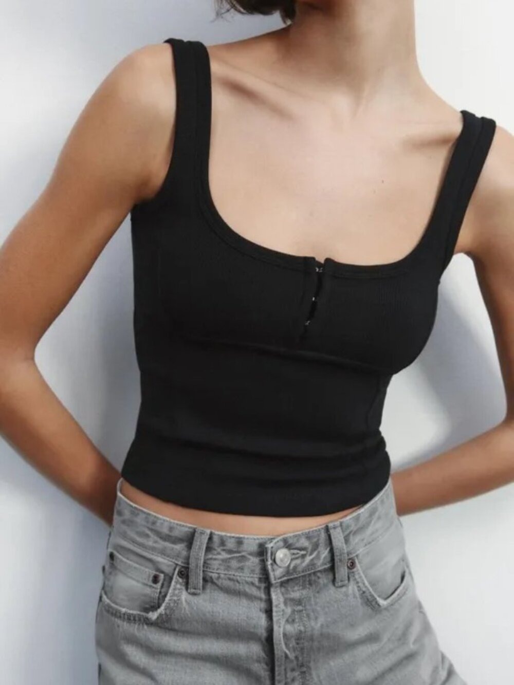 NWT Zara Hook Closure Corset Tank Top L
